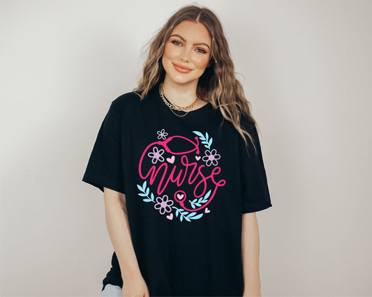 Floral Nurse Tee